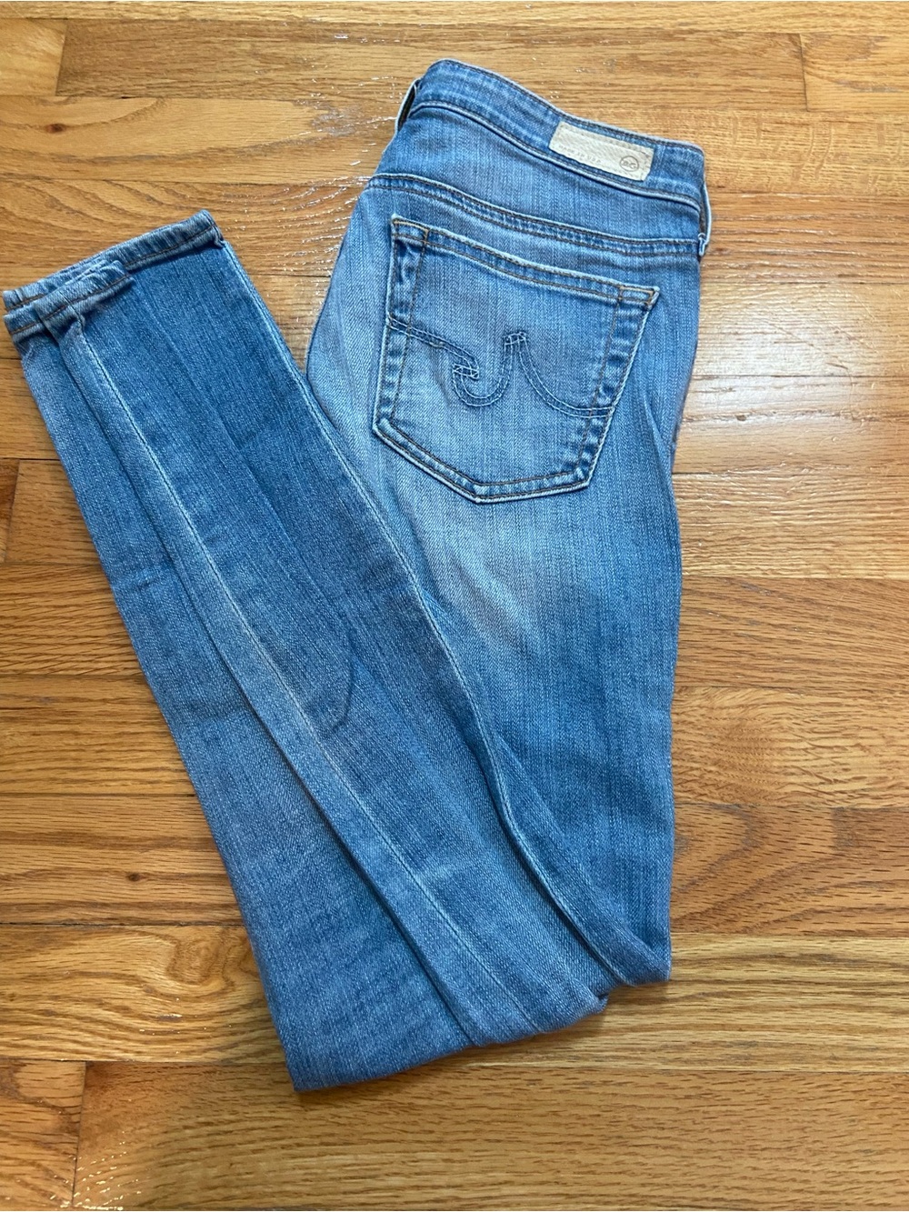 Ag Adriano Goldschmied Light Blue Ankle Skinny Jeans